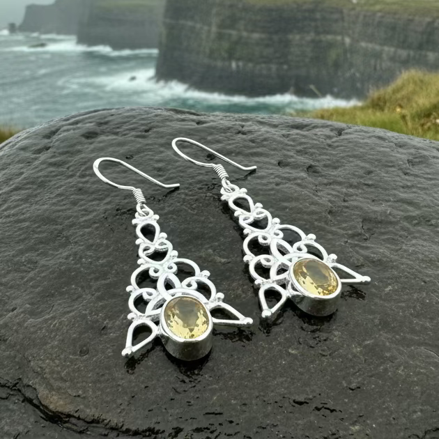 Angeni Celtic Trinity Knot Earrings in Sterling Silver