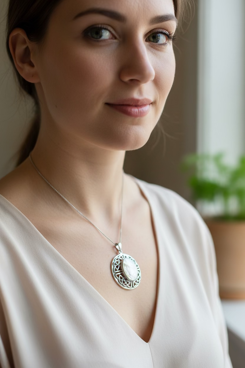 Mariot Celtic Knot Necklace in Sterling Silver