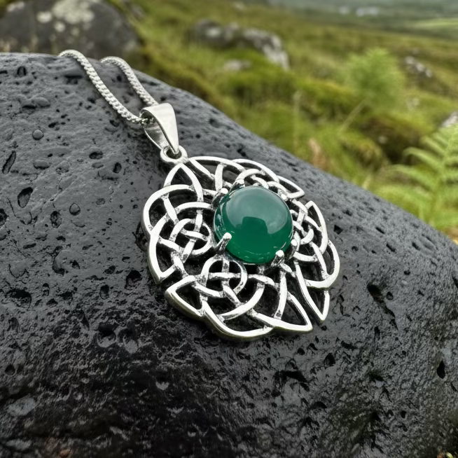 Elvenfire Celtic Knot Necklace in Sterling Silver