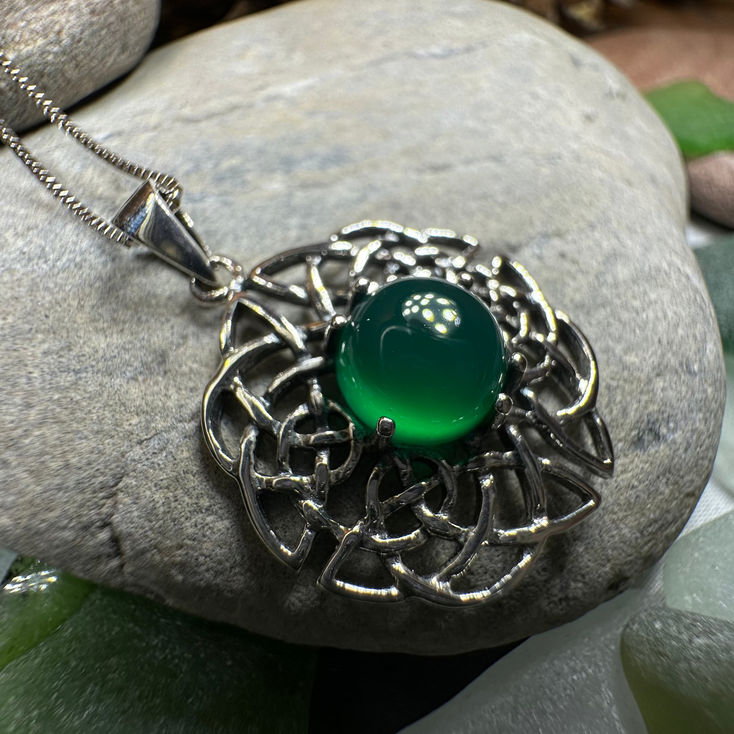 Elvenfire Celtic Knot Necklace in Sterling Silver