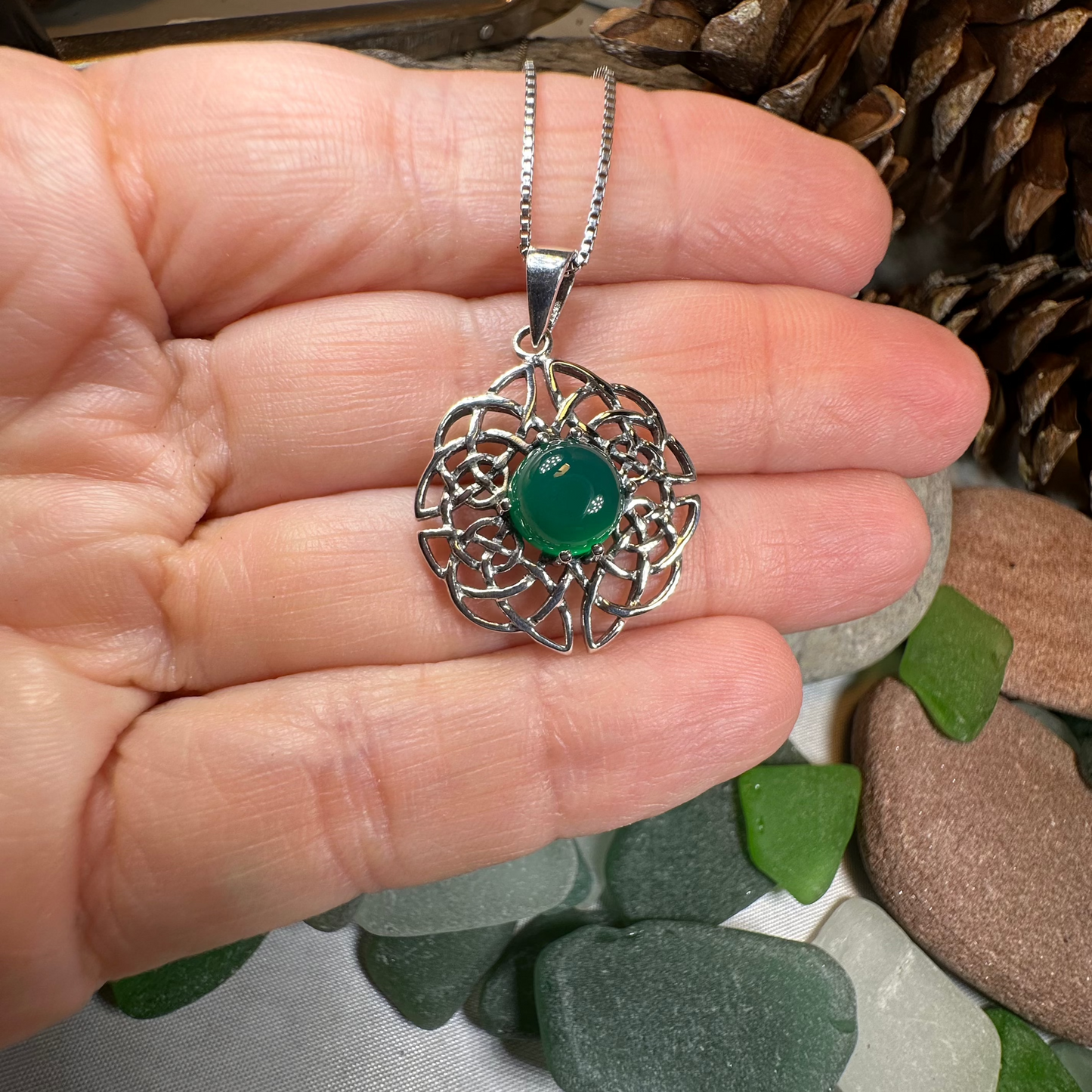 Elvenfire Celtic Knot Necklace in Sterling Silver