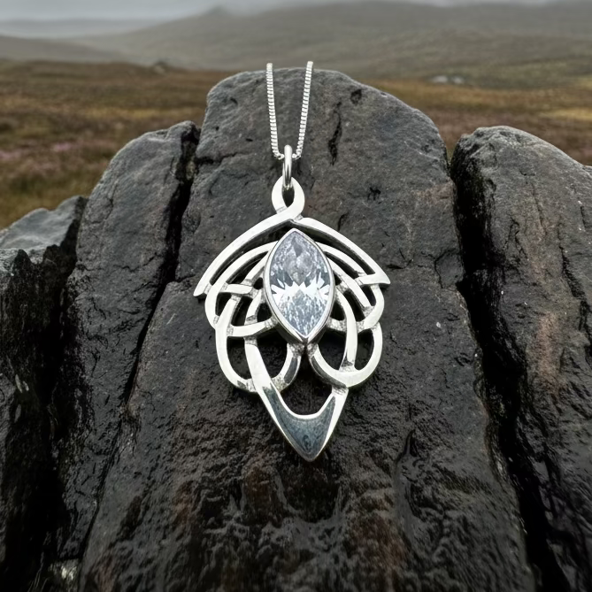 Celtic Dream Celtic Knot Necklace in Sterling Silver — view 3