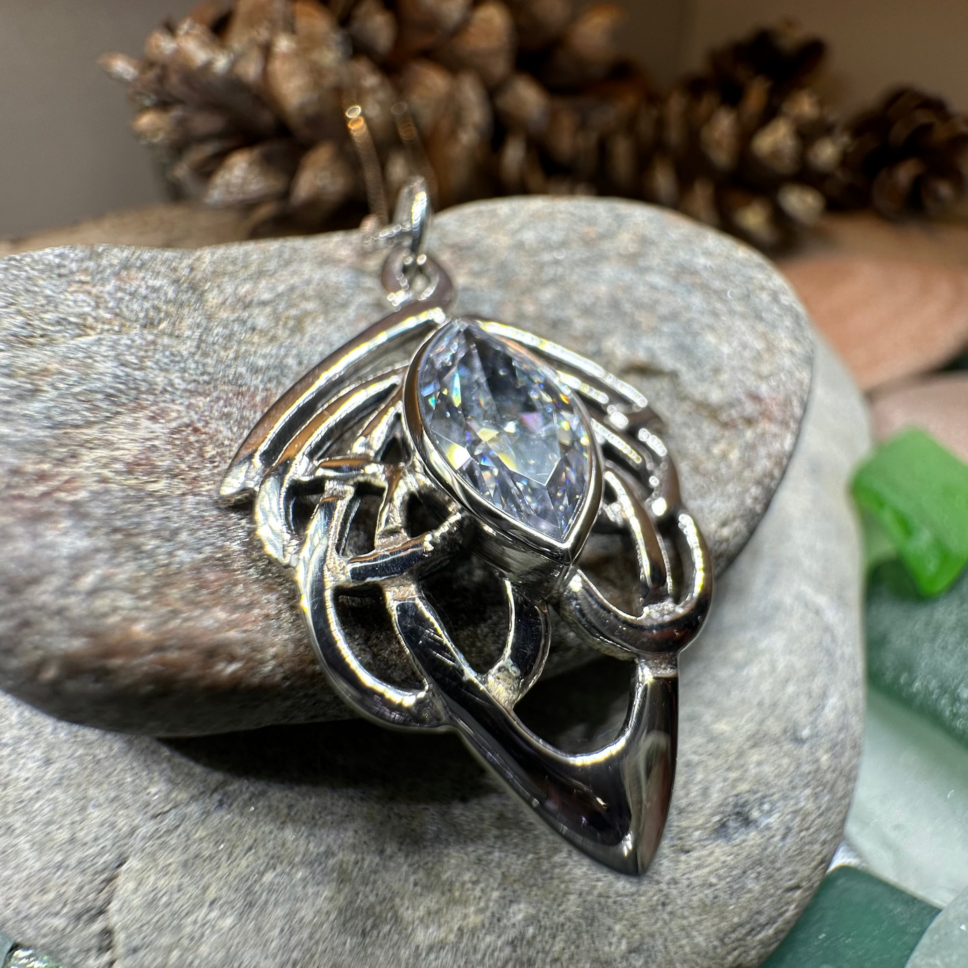 Celtic Dream Celtic Knot Necklace in Sterling Silver — view 4