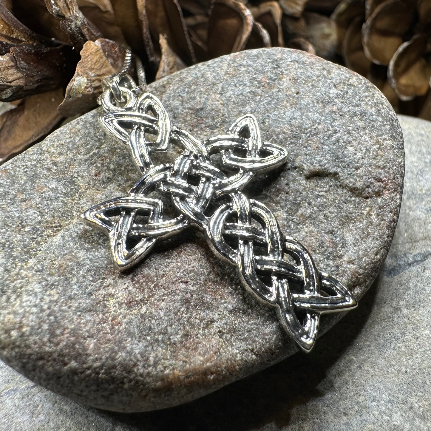 Kilarney Celtic Cross Pendant in Sterling Silver — view 3
