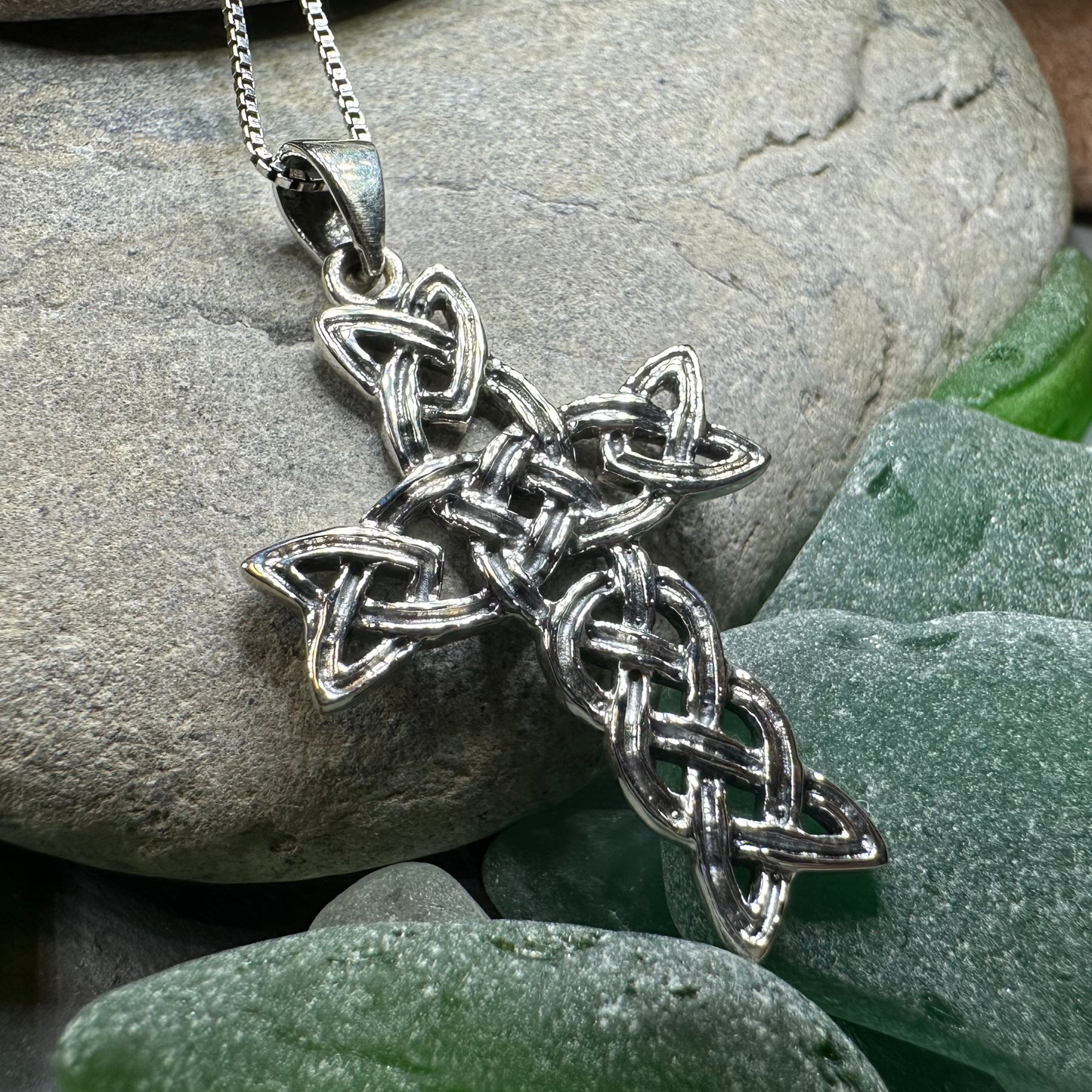 Kilarney Celtic Cross Pendant in Sterling Silver — view 4