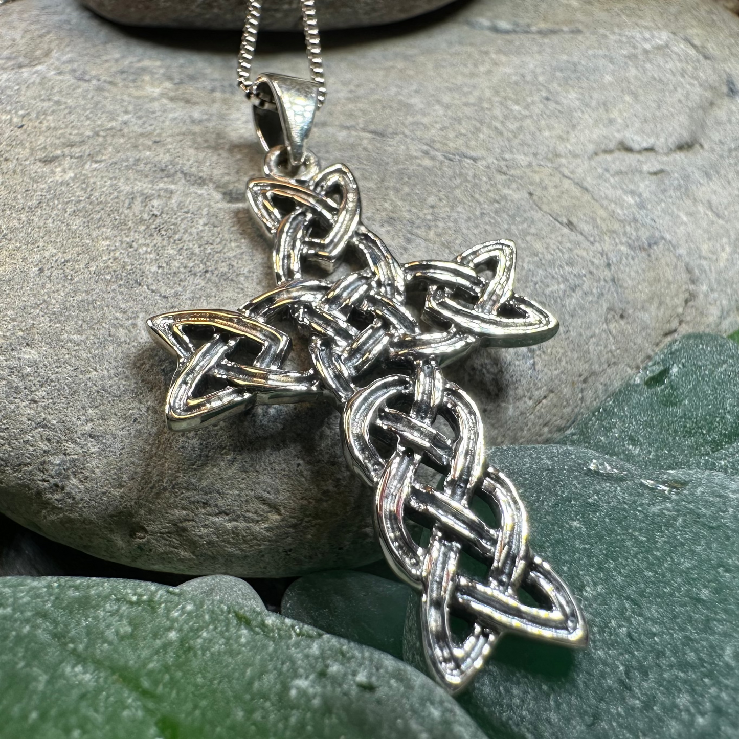 Kilarney Celtic Cross Pendant in Sterling Silver — view 6