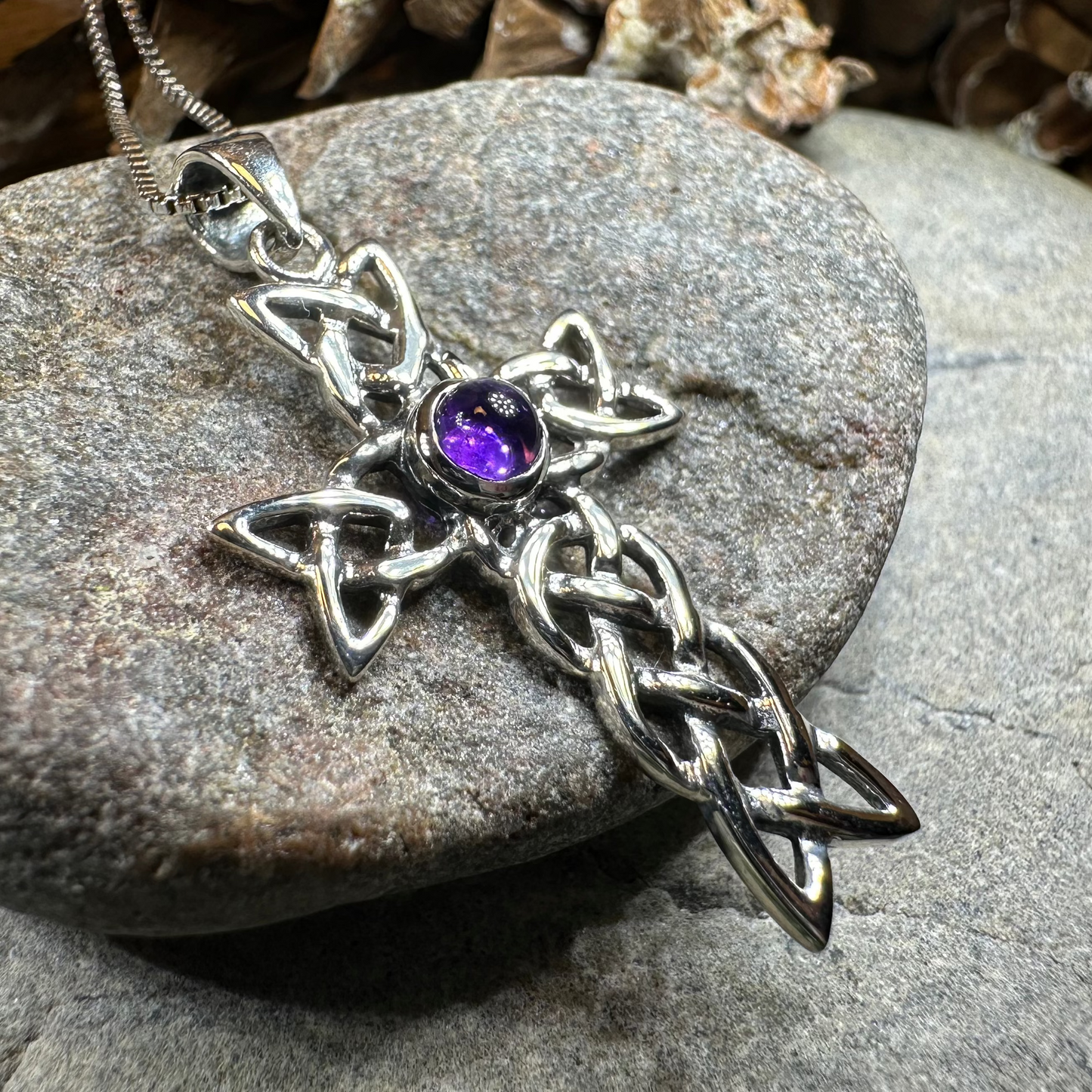 Kathleen Celtic Cross Necklace in Sterling Silver — view 8