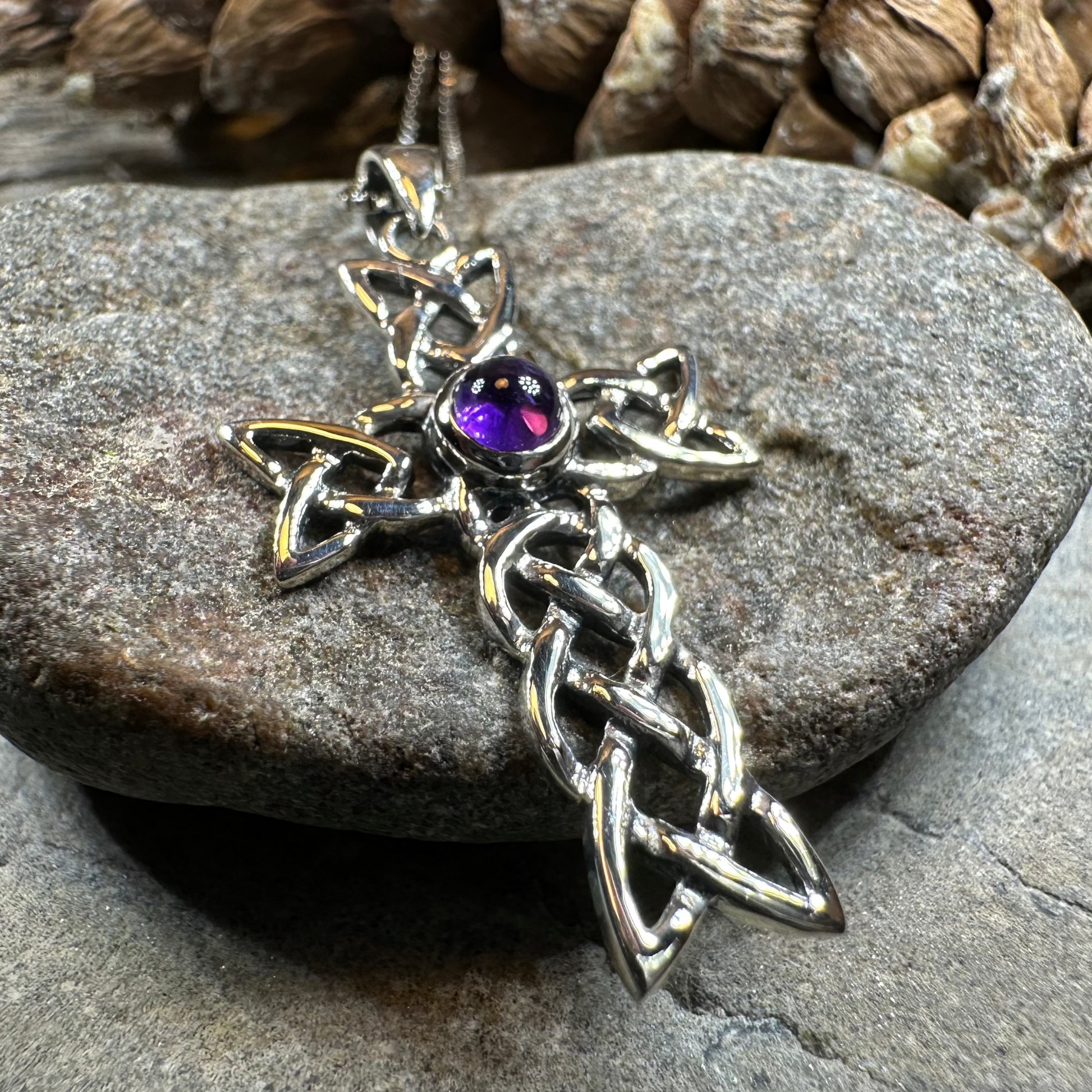 Kathleen Celtic Cross Necklace in Sterling Silver — view 3