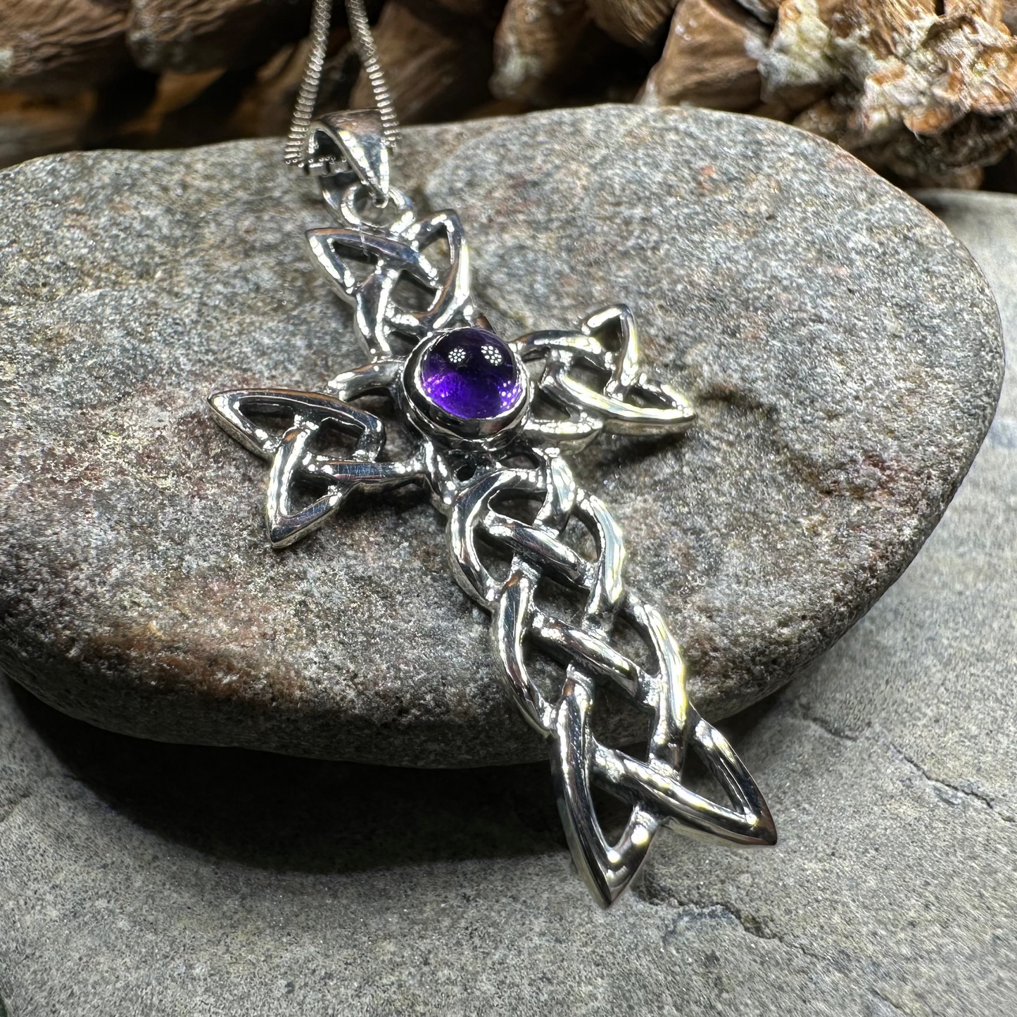 Kathleen Celtic Cross Necklace in Sterling Silver — view 12