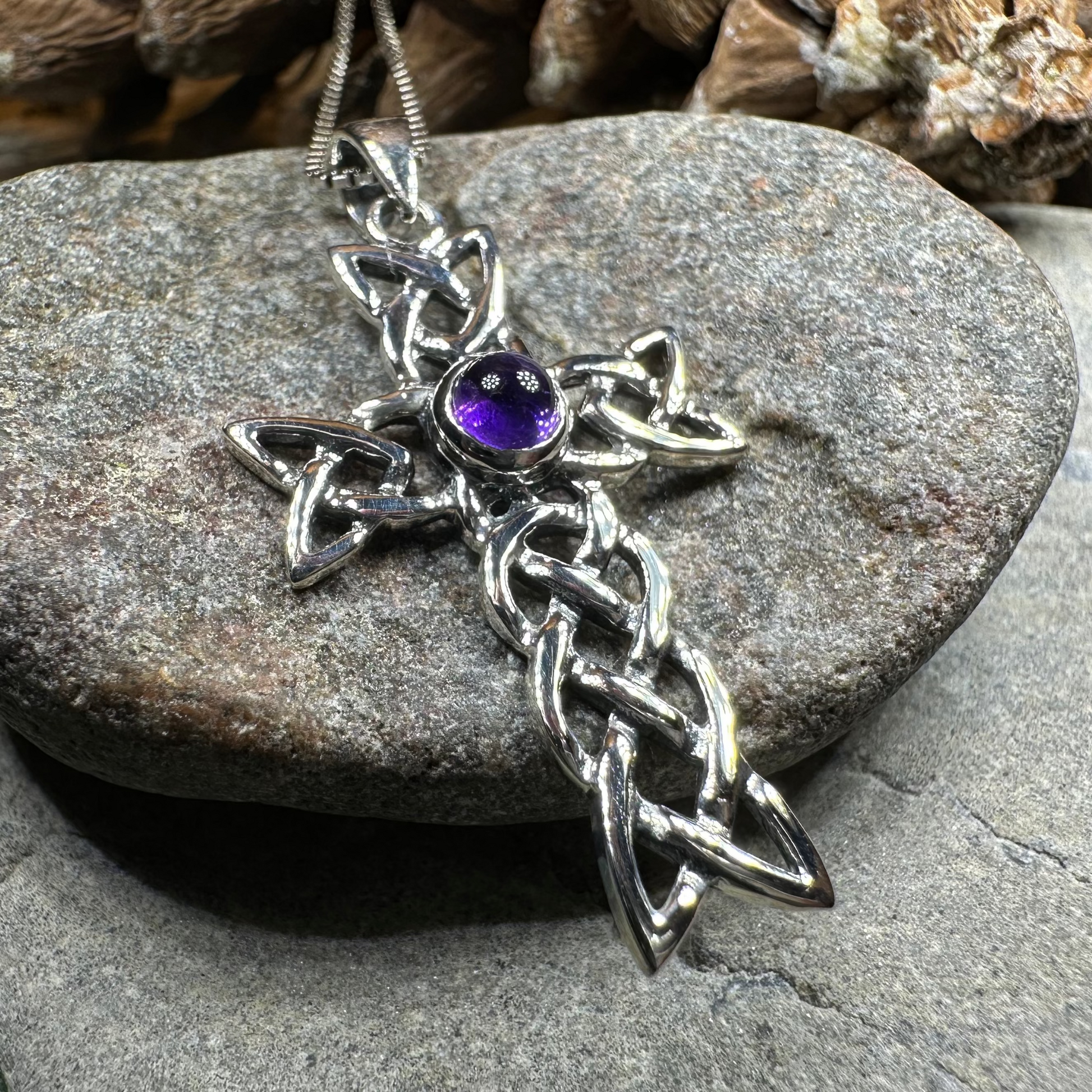 Kathleen Celtic Cross Necklace in Sterling Silver — view 12