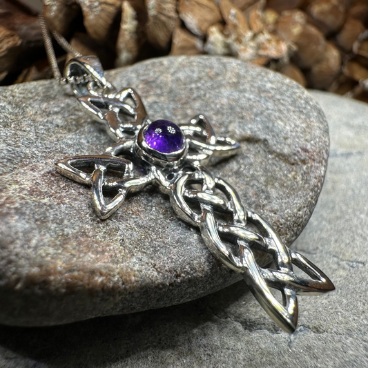 Kathleen Celtic Cross Necklace in Sterling Silver — view 11