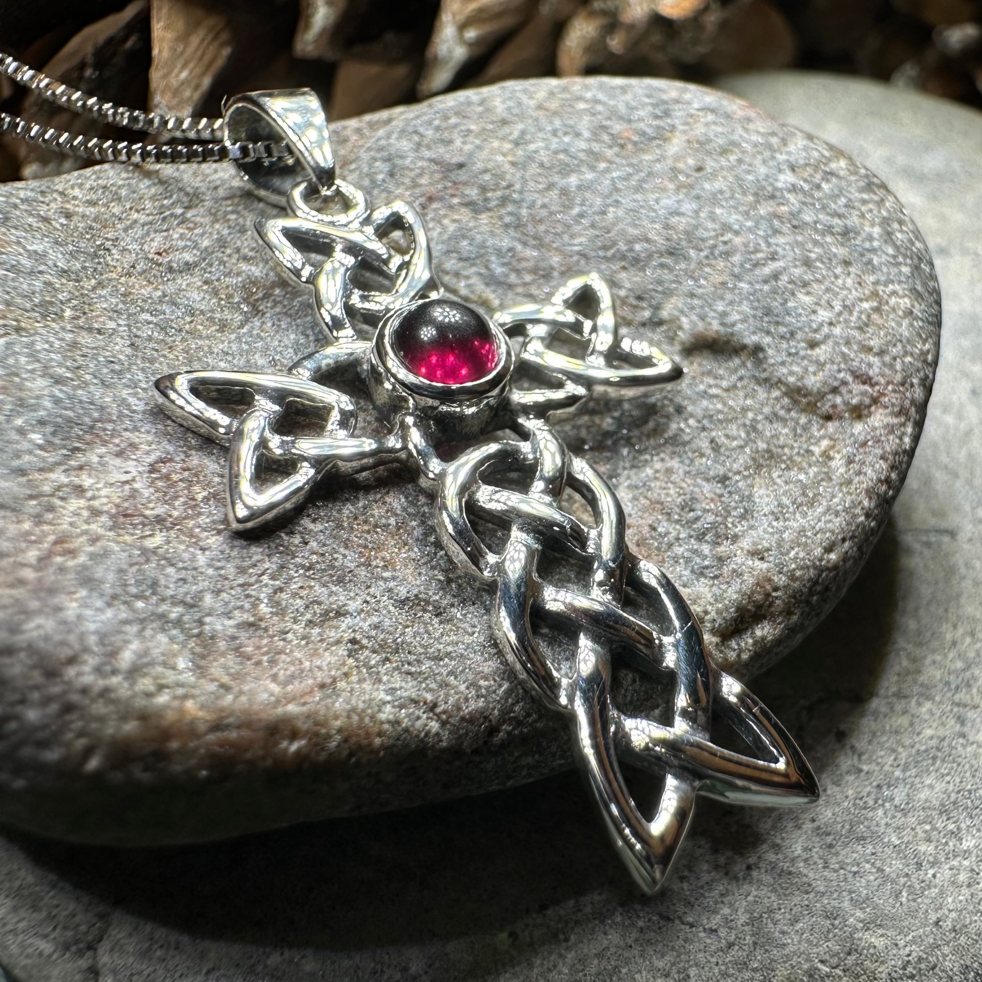 Kathleen Celtic Cross Necklace in Sterling Silver — view 9