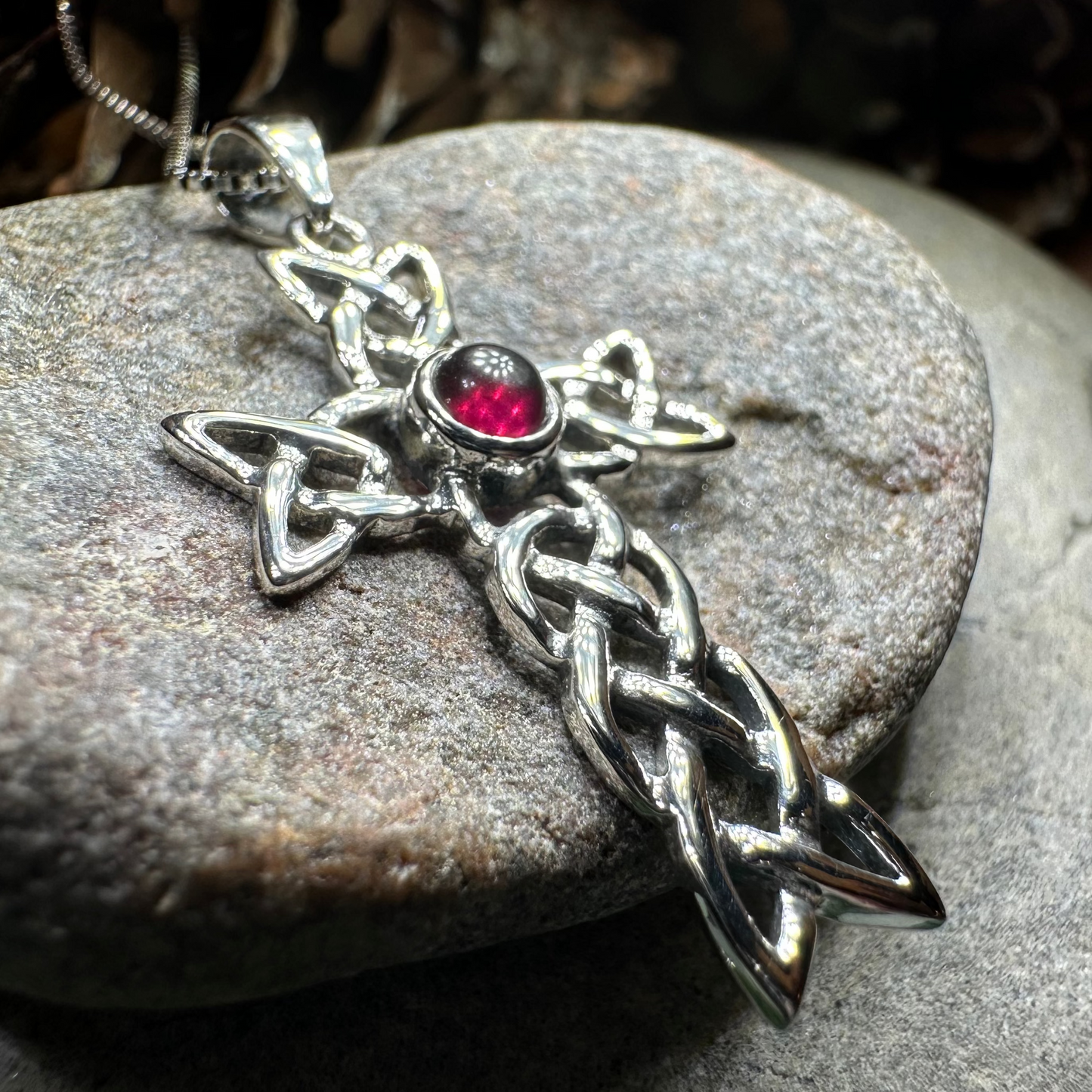Kathleen Celtic Cross Necklace in Sterling Silver — view 13
