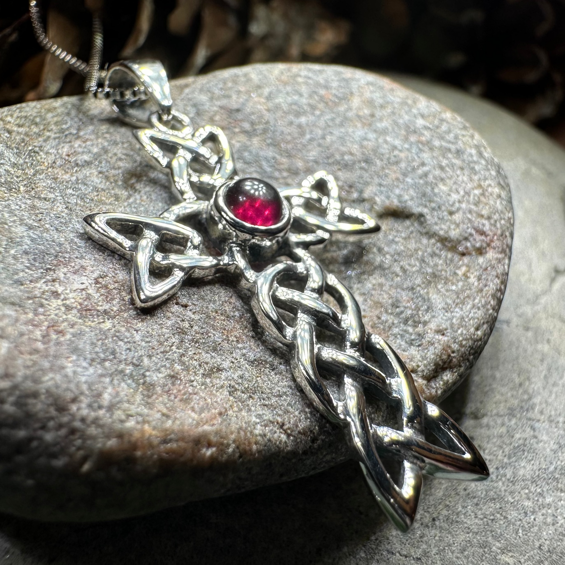 Kathleen Celtic Cross Necklace in Sterling Silver — view 13