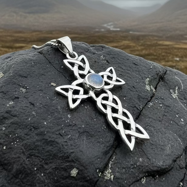 Kathleen Celtic Cross Necklace in Sterling Silver