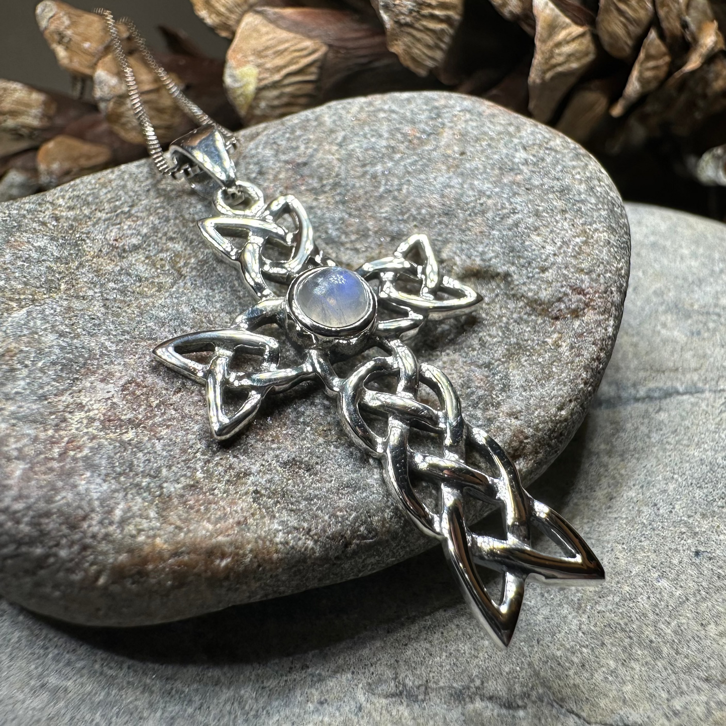Kathleen Celtic Cross Necklace in Sterling Silver — view 14