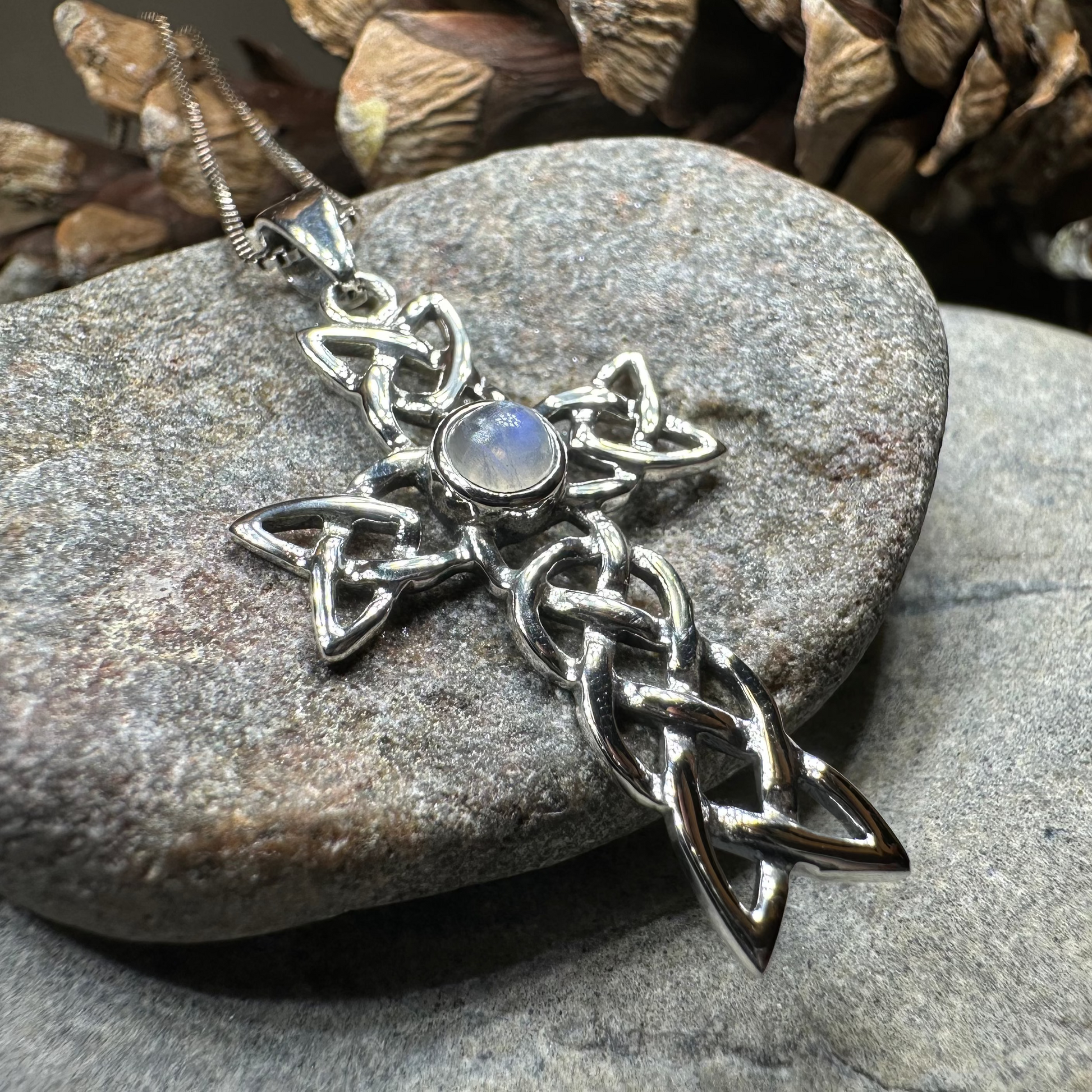 Kathleen Celtic Cross Necklace in Sterling Silver — view 14