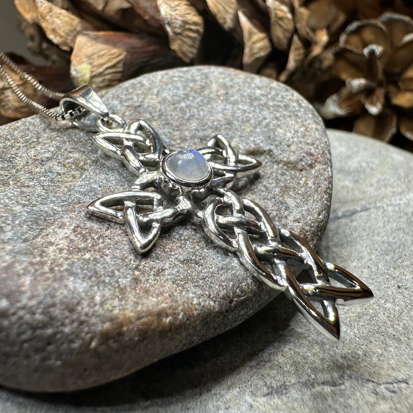 Kathleen Celtic Cross Necklace in Sterling Silver — view 10