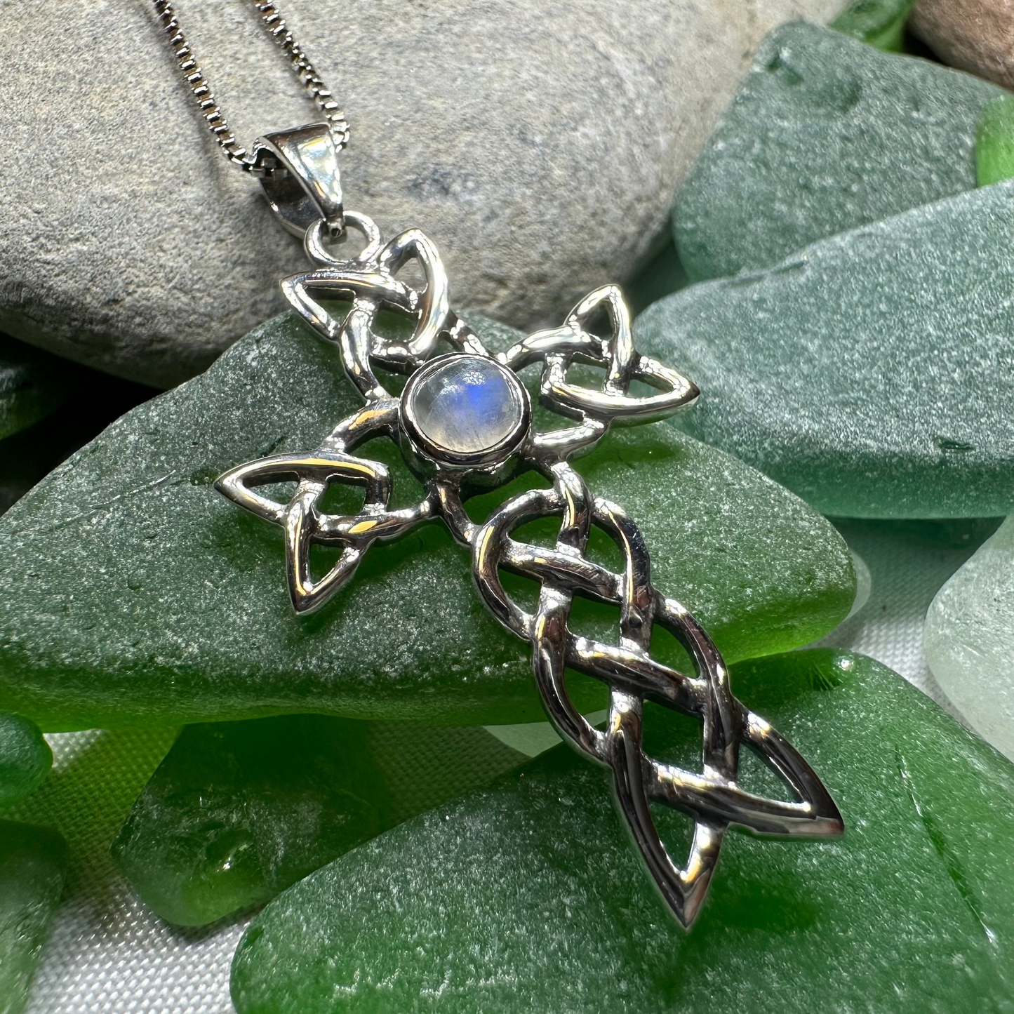 Kathleen Celtic Cross Necklace in Sterling Silver — view 7