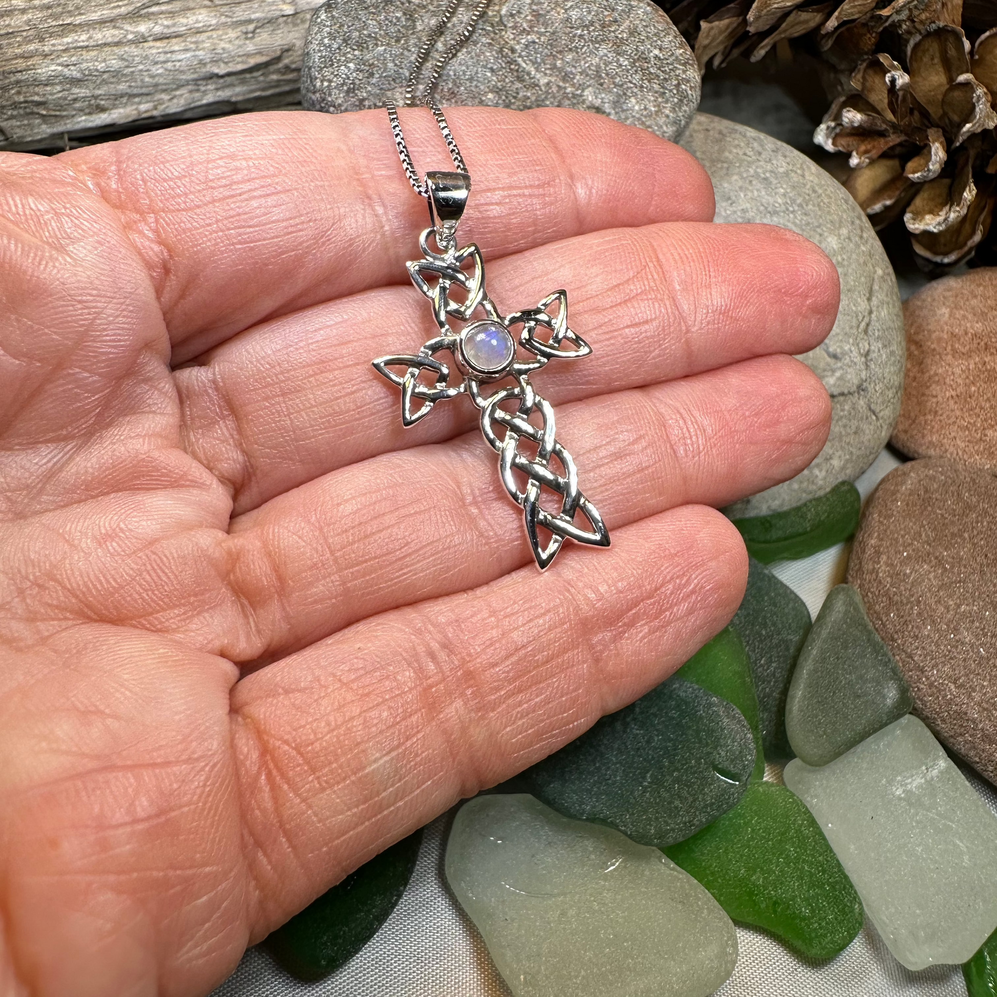 Kathleen Celtic Cross Necklace in Sterling Silver — view 6