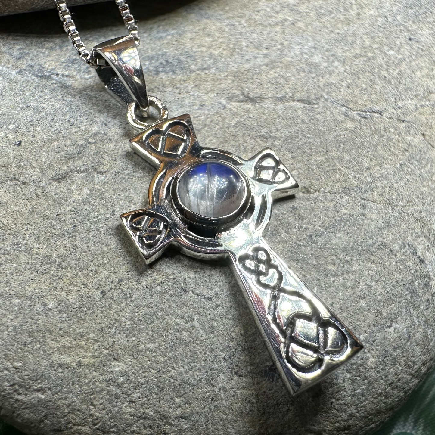 Cecilia Celtic Cross Necklace in Sterling Silver — view 8