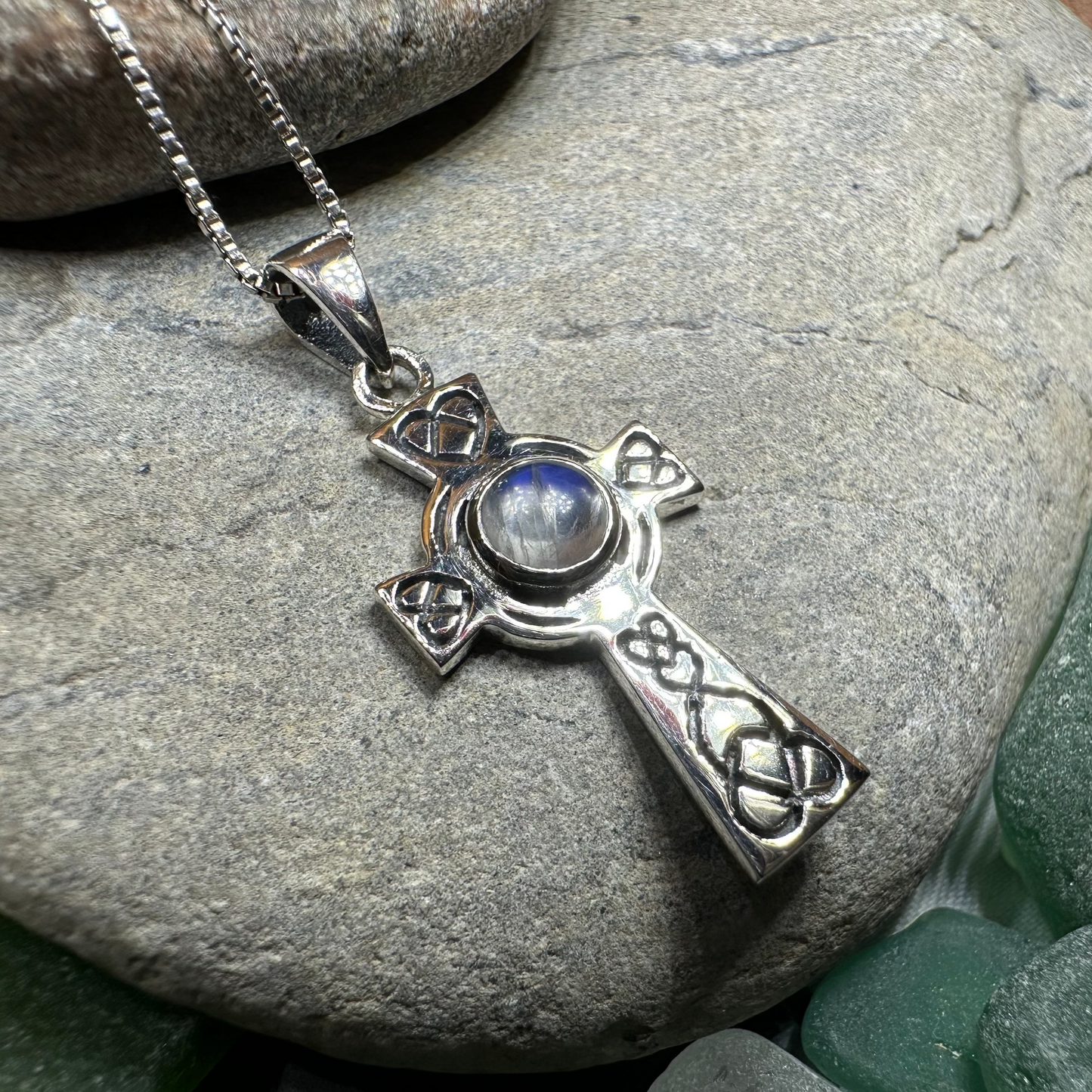 Cecilia Celtic Cross Necklace in Sterling Silver — view 10