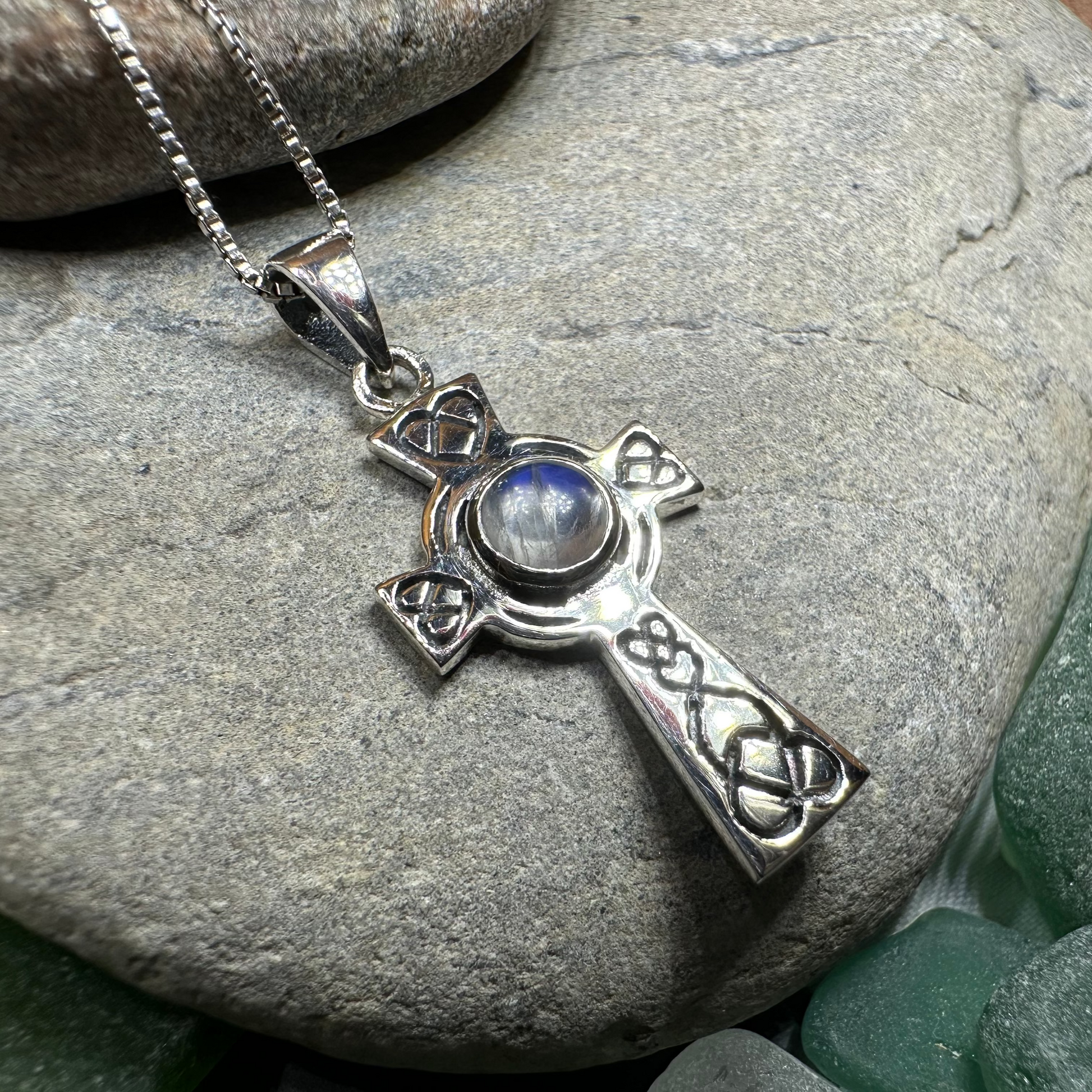 Cecilia Celtic Cross Necklace in Sterling Silver — view 10