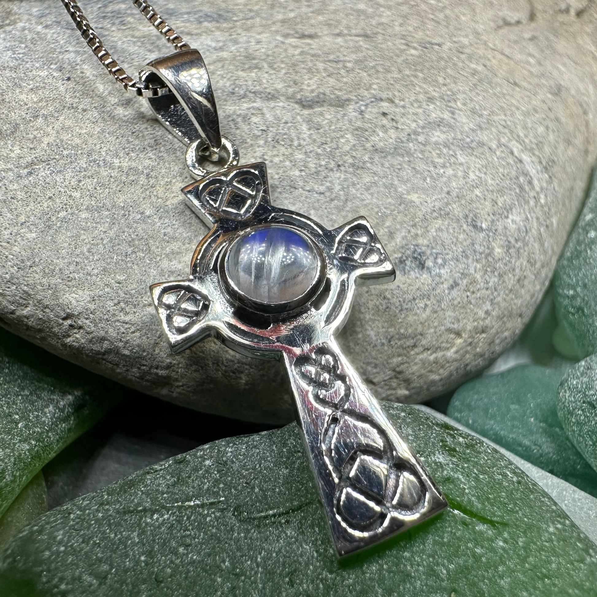 Cecilia Celtic Cross Necklace in Sterling Silver — view 3