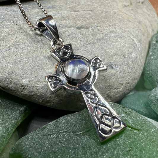 Cecilia Celtic Cross Necklace in Sterling Silver — view 13