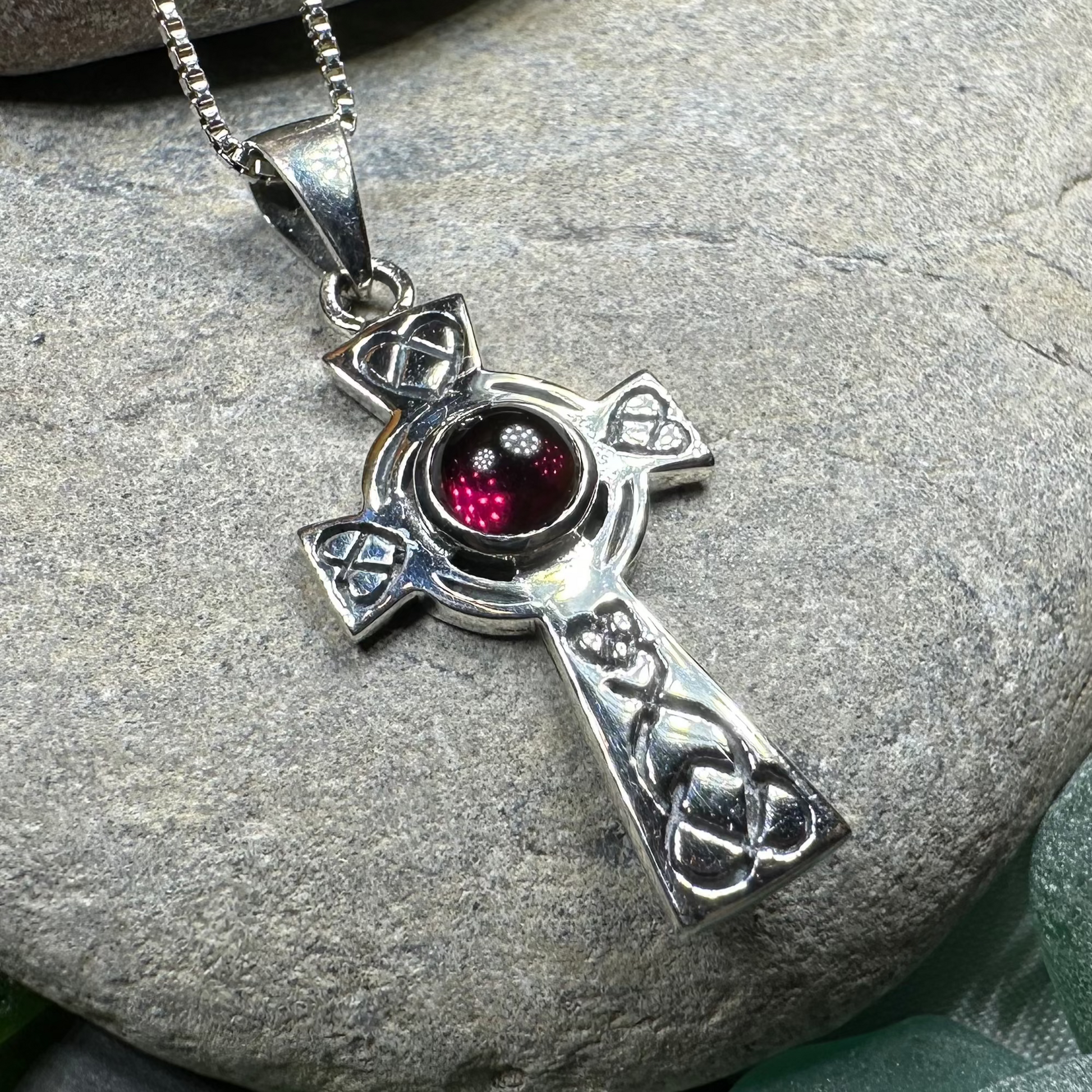 Cecilia Celtic Cross Necklace in Sterling Silver — view 11