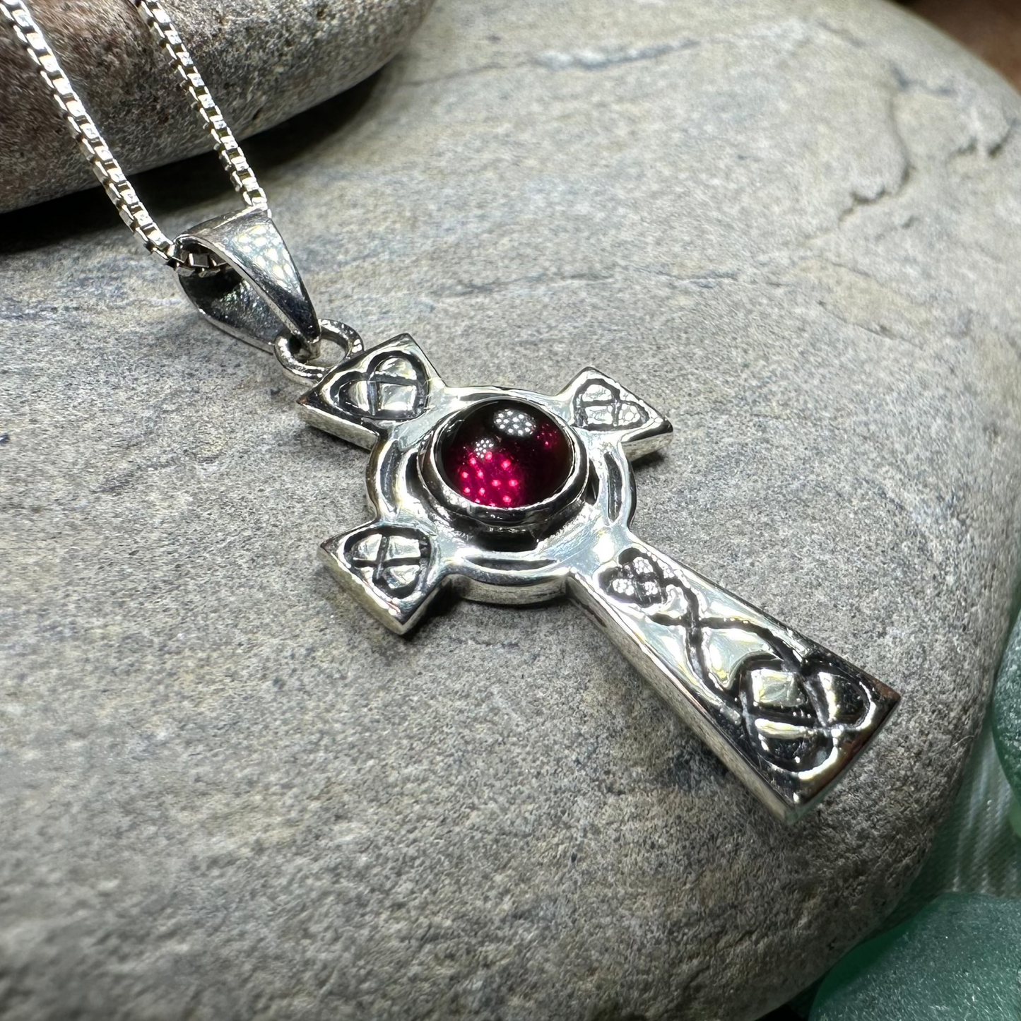 Cecilia Celtic Cross Necklace in Sterling Silver — view 7