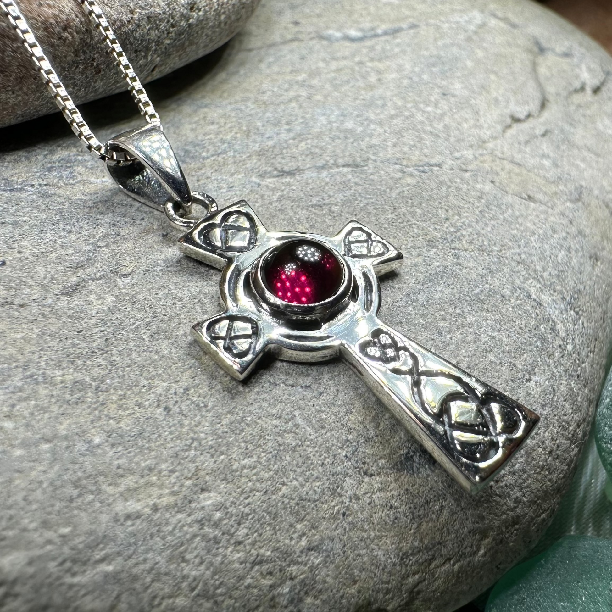 Cecilia Celtic Cross Necklace in Sterling Silver — view 7