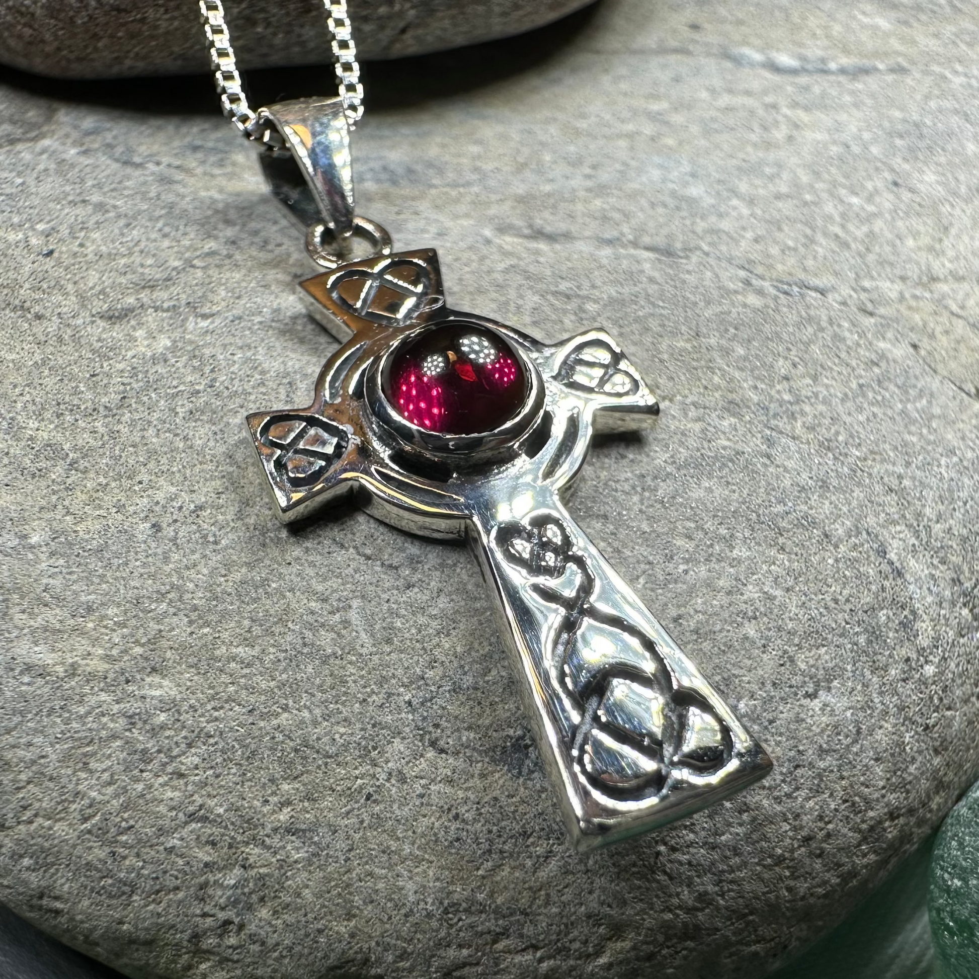 Cecilia Celtic Cross Necklace in Sterling Silver — view 4