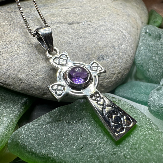 Cecilia Celtic Cross Necklace in Sterling Silver — view 6