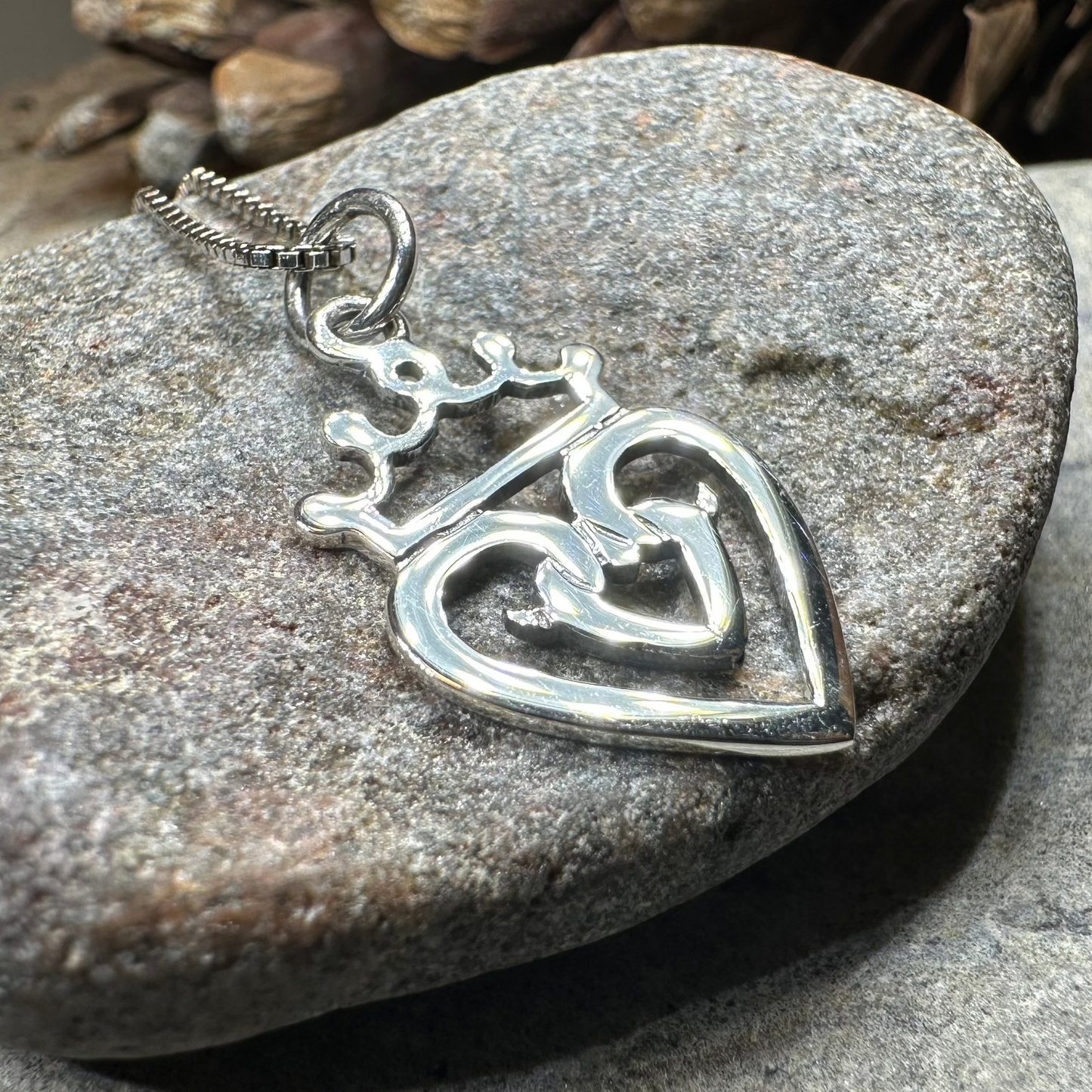 Highland Heart Scottish Luckenbooth Necklace in Sterling Silver — view 6