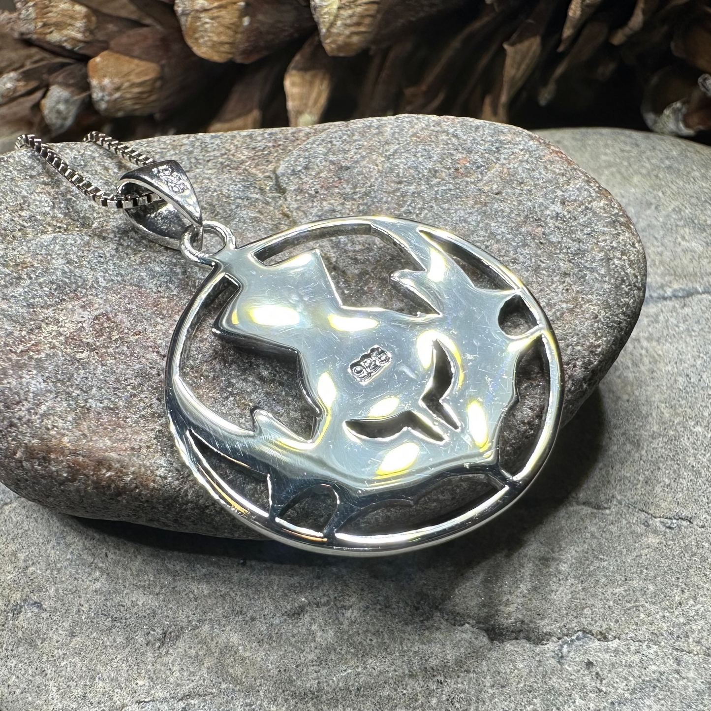 Arran Scottish Thistle Necklace in Sterling Silver