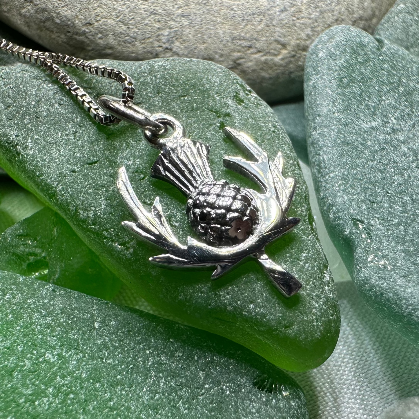 Sarabeth Scottish Thistle Necklace in Sterling Silver — view 4