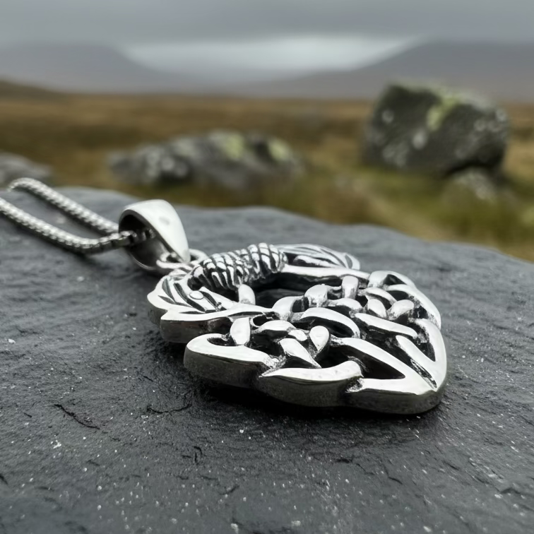 Holyrood Scottish Thistle Necklace in Sterling Silver — view 5