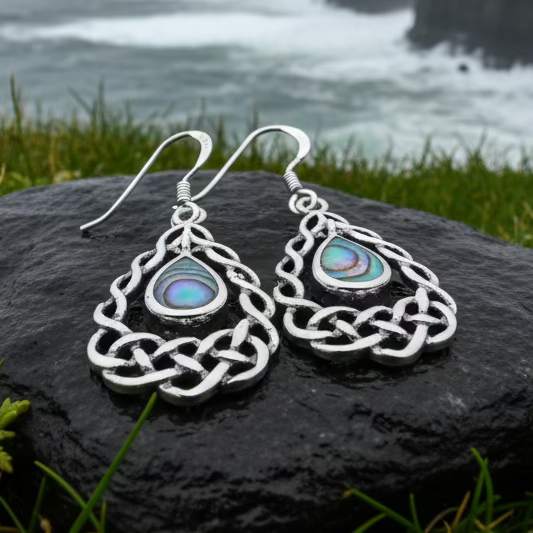 Lucretia Celtic Knot Earrings in Sterling Silver