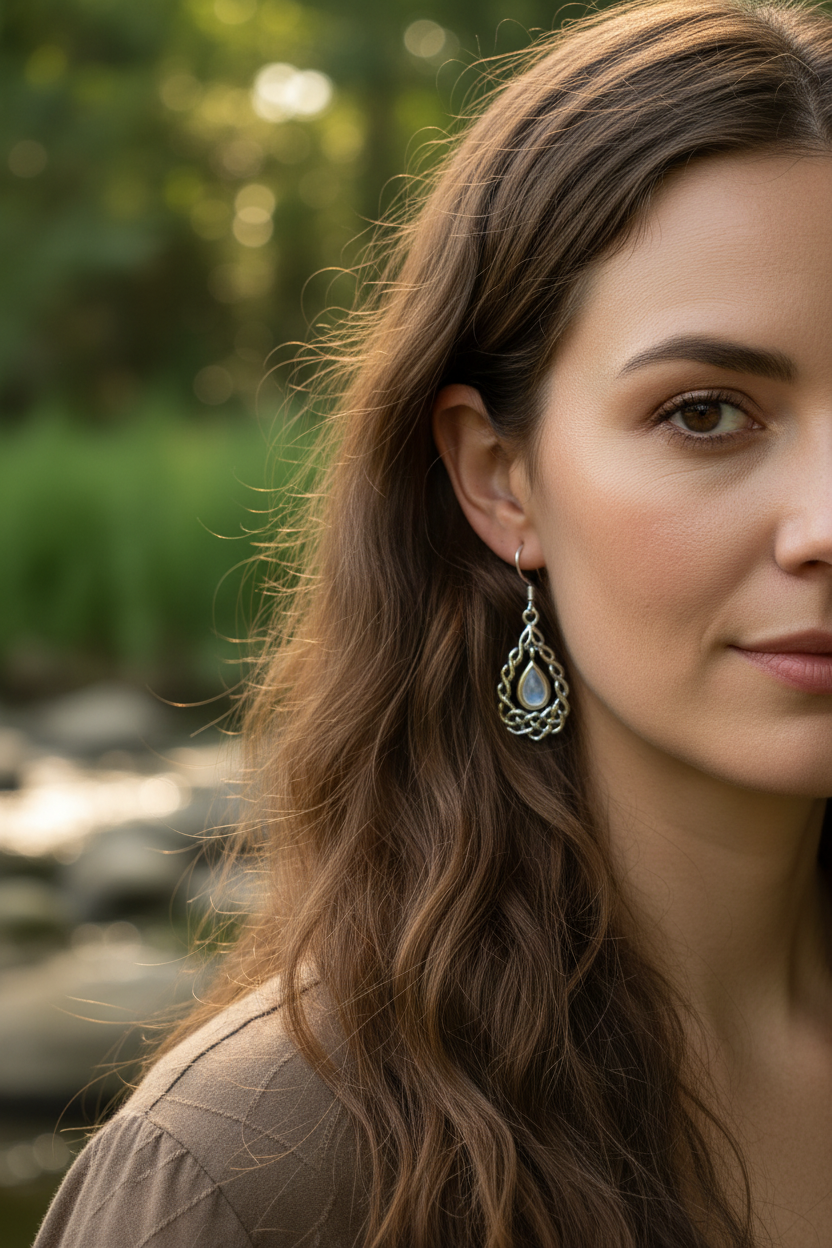 Lucretia Celtic Knot Earrings in Sterling Silver