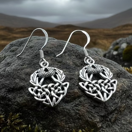 Audrey Scottish Thistle Earrings in Sterling Silver