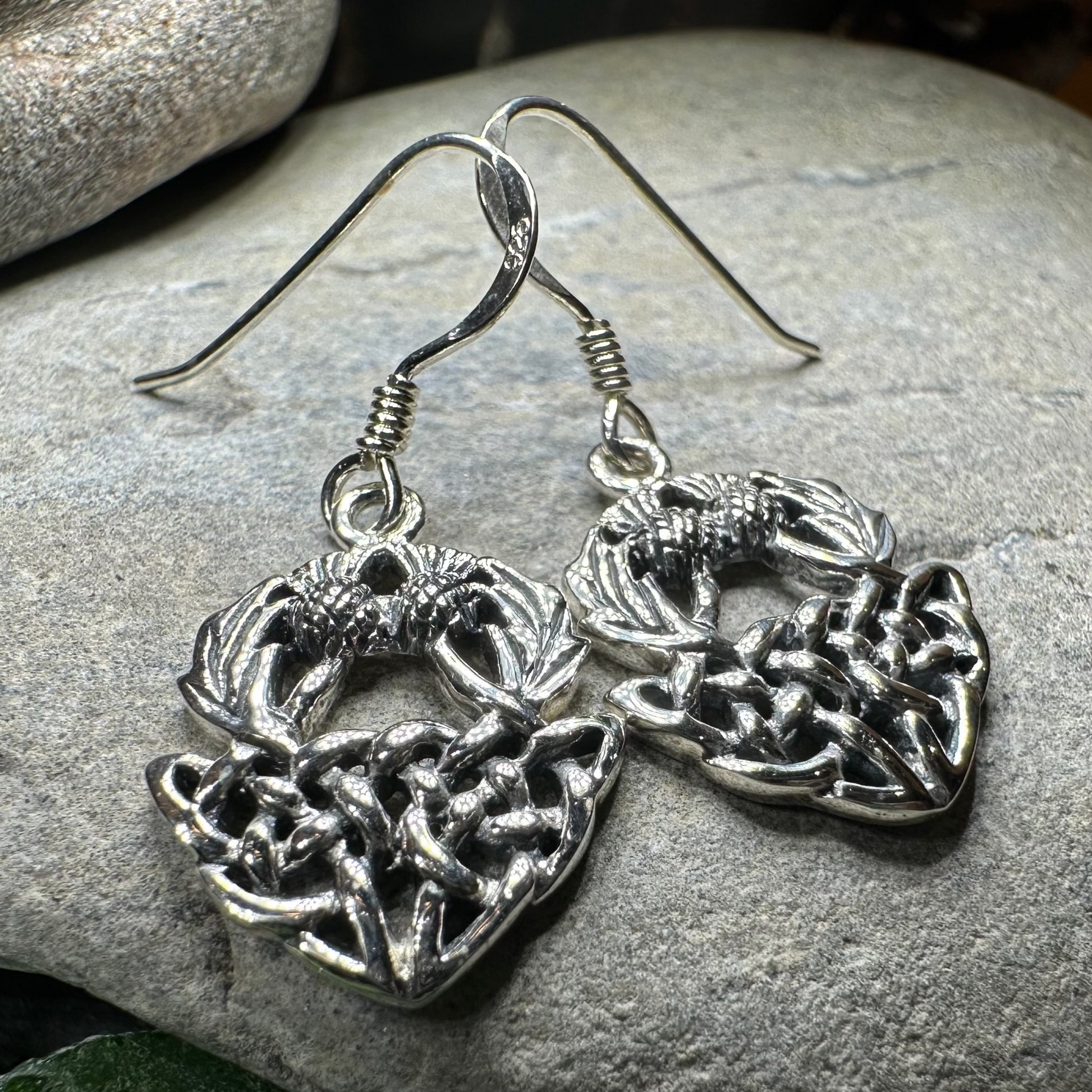 Audrey Scottish Thistle Earrings in Sterling Silver — view 8