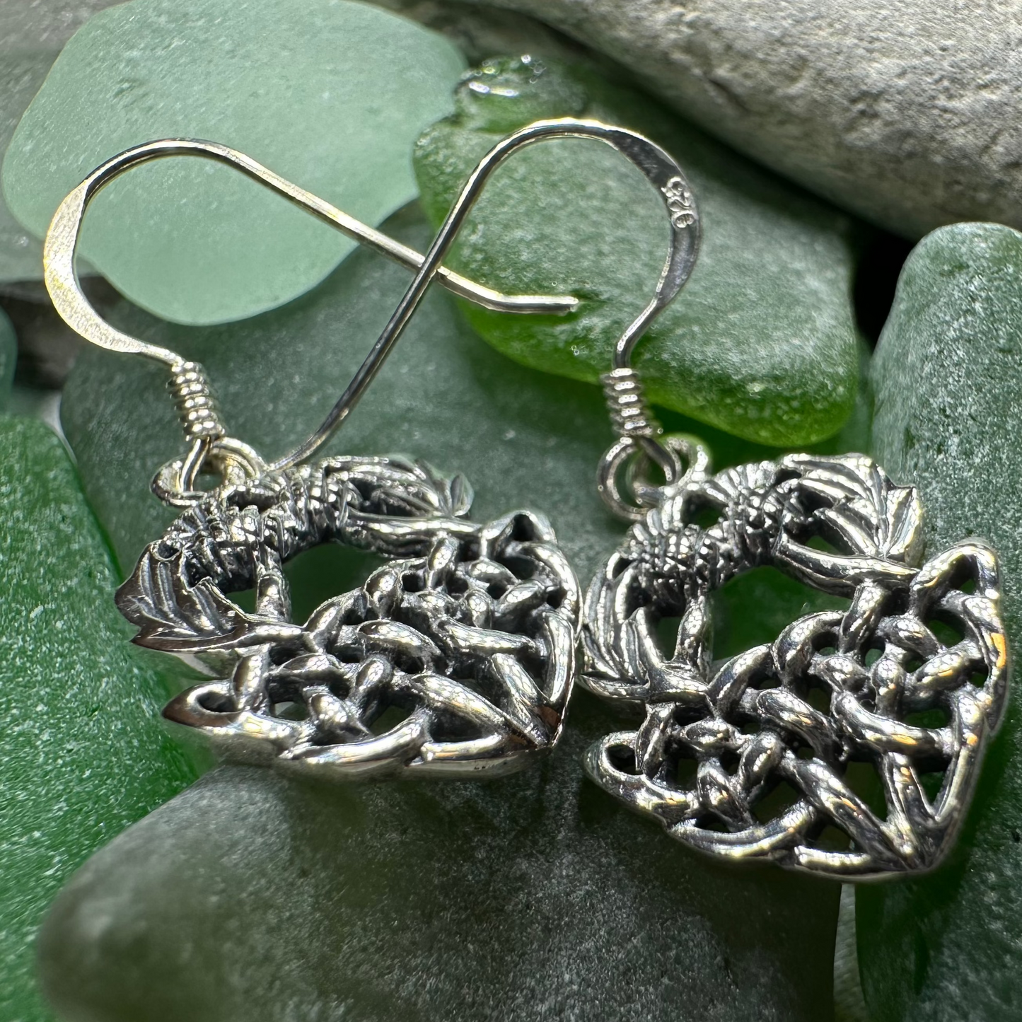 Audrey Scottish Thistle Earrings in Sterling Silver — view 4