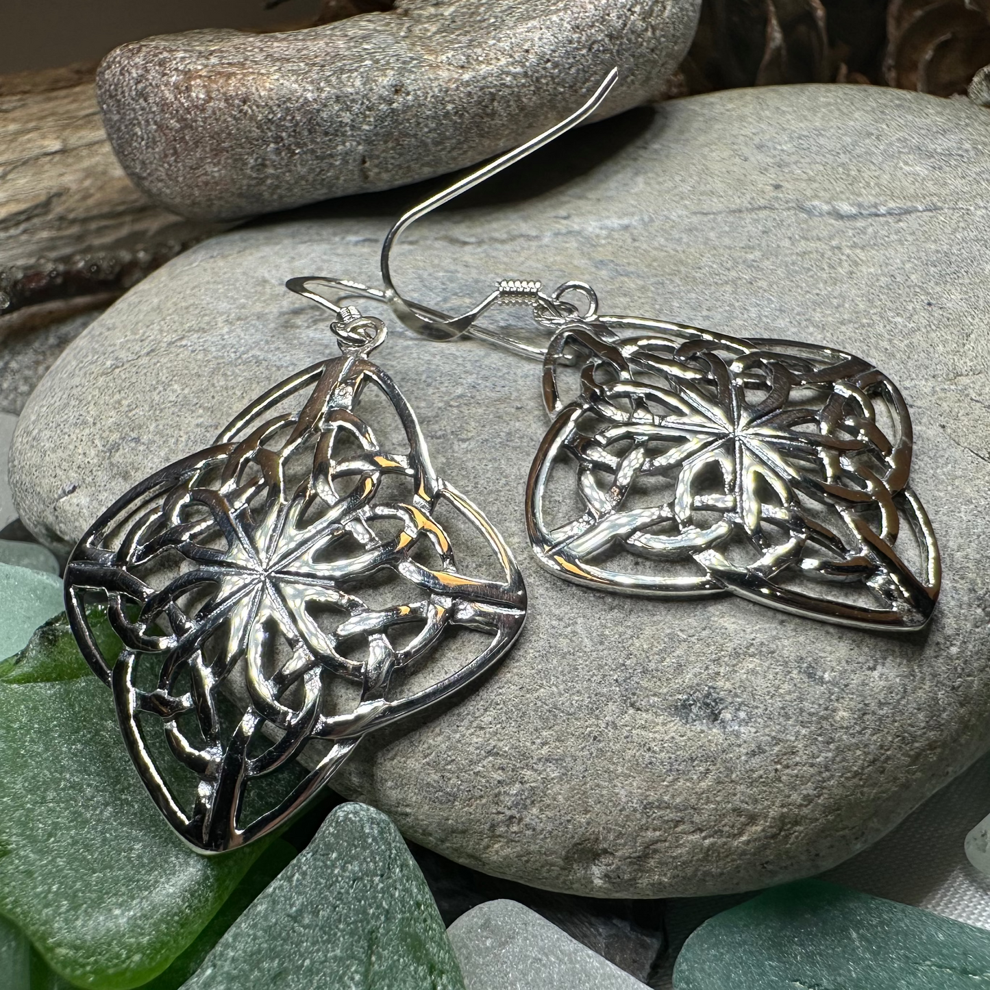 Sandra Celtic Knot Earrings in Sterling Silver — view 8