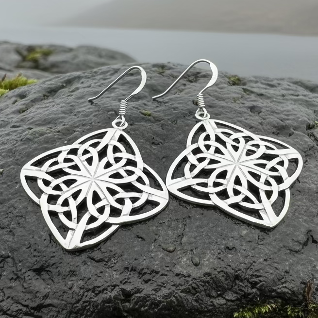 Sandra Celtic Knot Earrings in Sterling Silver