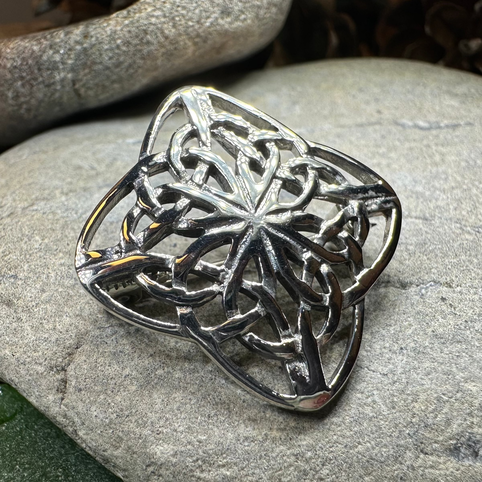 Dayna Celtic Knot Brooch in sterling silver