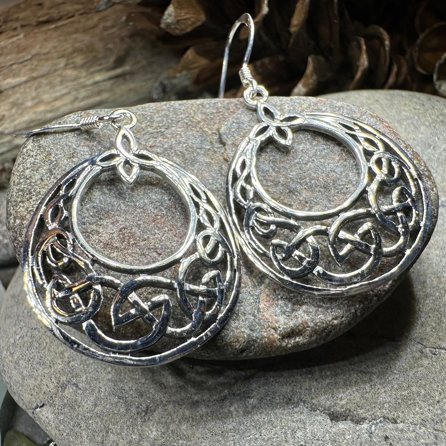 Minerva Celtic Knot Earrings in Sterling Silver — view 3