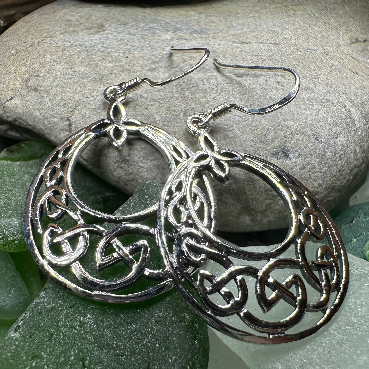 Minerva Celtic Knot Earrings in Sterling Silver — view 4