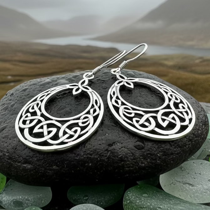 Minerva Celtic Knot Earrings in Sterling Silver