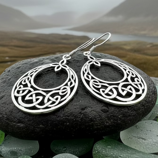 Minerva Celtic Knot Earrings in Sterling Silver